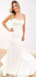 Simple Mermaid Strapless Princess Vintage Dream Beach Long Wedding Dresses, Bridal Gown WD447