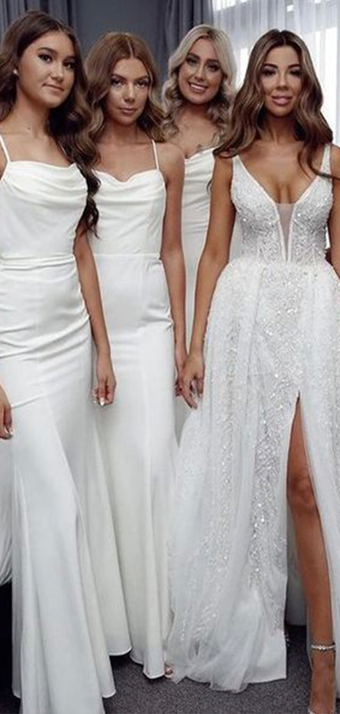 Simple New Modest Popular Plus Size Elegant Long Formal Bridesmaid Dresses BD226