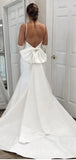 Simple Satin Mermaid Princess Vintage Dream Beach Long Wedding Dresses, Bridal Gown WD450