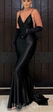 Simple Sexy Black Popular Elegant Sleeveless Mermaid Long Women Evening Prom Dresses PD778