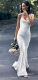 Spaghetti Straps Cheap Vintage Long Beach Wedding Dresses WD031