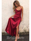 Simple Spaghetti Straps Long Mermaid Stylish Modest Evening Prom Dresses PD943