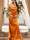 Simple Spaghetti Straps Mermaid Plus Size Elegant Long Formal Bridesmaid Dresses BD177