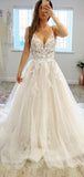 Spaghetti Straps Elegant Boho Simple Vintage Dream Beach Long Wedding Dresses WD230