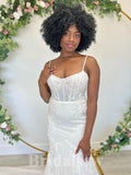 Spaghetti Straps Mermaid Custom Garden Vintage Dream Beach Long Wedding Dresses WD503