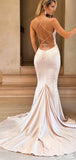 Spaghetti Straps Mermaid Elegant Formal Simple Evening Long Prom Dresses PD374