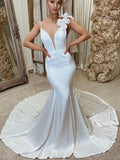 Spaghetti Straps Mermaid Vintage Dream Beach Long Wedding Dresses WD210