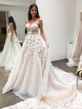 Spaghetti Straps Princess Charming Garden Vintage Dream Beach Long Wedding Dresses WD227