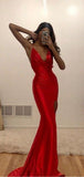 Spaghetti Straps Red Simple Fashion Popular New Sexy Mermaid Long Women Evening Prom Dresses PD783