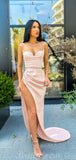 Spaghetti Straps Sexy Mermaid Simple Evening Prom Dresses PD009
