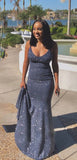 Spaghetti Straps Simple Cheap Mermaid Unique Long Modest Prom Dresses PD079