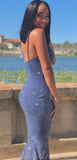 Spaghetti Straps Simple Cheap Mermaid Unique Long Modest Prom Dresses PD079