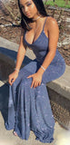 Spaghetti Straps Simple Cheap Mermaid Unique Long Modest Prom Dresses PD079
