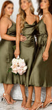 Spaghetti Straps Simple Elegant Short Formal Bridesmaid Dresses BD130