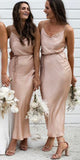 Spaghetti Straps Simple Formal Bridesmaid Dresses Wedding Guest Dress BD112