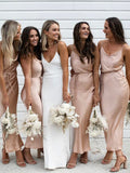 Spaghetti Straps Simple Formal Bridesmaid Dresses Wedding Guest Dress BD112