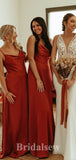Spaghetti Straps Simple Summer Popular Long Formal Bridesmaid Dresses BD190