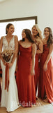 Spaghetti Straps Simple Summer Popular Long Formal Bridesmaid Dresses BD190