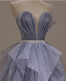 Sparkly Sequin Light Purple Modest Gorgeous Long Prom Dresses PD139