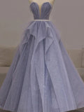 Sparkly Sequin Light Purple Modest Gorgeous Long Prom Dresses PD139