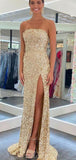 Sparkly Sequin Mermaid Elegant Black Girls Slay Popular Evening Modest Long Prom Dresses PD491