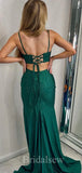 Sparkly Spaghetti Straps Simple Mermaid Elegant Modest Women Long Evening Prom Dresses PD608