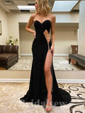 Strapless Black Sexy New Best Long Mermaid Party Evening Prom Dresses PD950