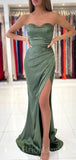 Strapless Mermaid Sexy Elegant Black Girls Slay Women Long Evening Prom Dresses PD596