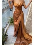 Strapless Unique New Elegant Mermaid Sleeveless Modest Long Party Evening Prom Dresses PD1352