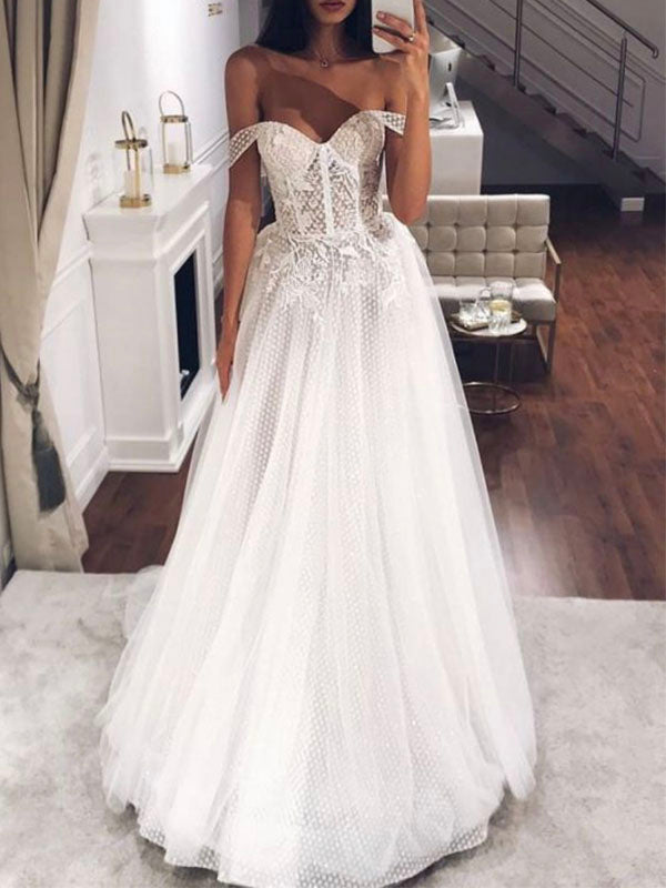 Unique Design A-line Garden Fairy Long Wedding Dresses, Bridal Gown WD164