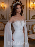 Unique Design Mermaid Princess Queen Vintage Dream Beach Long Wedding Dresses, Bridal Gown WD449
