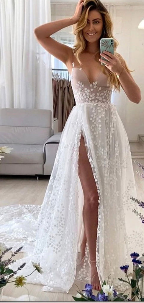 Unique Elegant Princess Charming Garden Vintage Dream Beach Long Wedding Dresses WD228