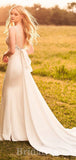 Unique Mermaid Sleeveless Classic Fitted Beach Elegant Vintage Long Wedding Dresses WD386