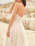 Unique New A-line Strapless Fairy Long Wedding Dresses, Bridal Gown WD165