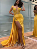 Unique New Long Mermaid Stylish Satin Elegant Evening Prom Dresses PD933