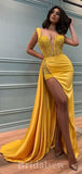 Unique New Long Mermaid Stylish Satin Elegant Evening Prom Dresses PD933