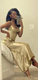 Unique Shiny Simple Straps Women Long Evening Party Prom Dresses PD567