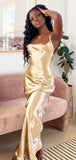Unique Shiny Simple Straps Women Long Evening Party Prom Dresses PD567