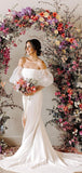 Unique Simple Mermaid Long Sleeves Beach Elegant Vintage Long Wedding Dresses WD385
