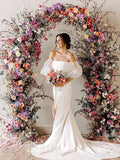 Unique Simple Mermaid Long Sleeves Beach Elegant Vintage Long Wedding Dresses WD385