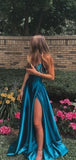 Women's Fashion Halter Satin Long Open Back Dinner Party Prom Dresses PD137