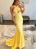 Yellow Mermaid  Halter Glitter New Popular Long Party Evening Prom Dresses PD979