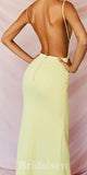 Yellow Mermaid Simple Straps New Popular Long Party Evening Prom Dresses PD981
